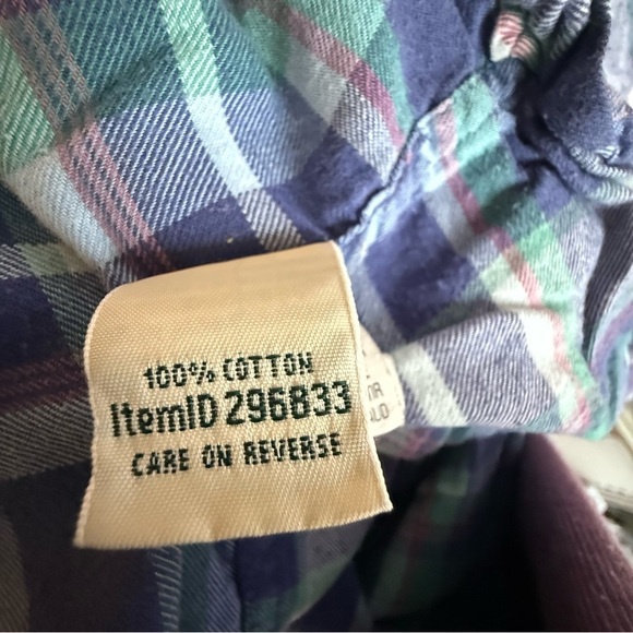 LL Bean Womens Relaxed Fit Plaid Flannel Top Size 2X English Countryside Barn - Picture 11 of 13
